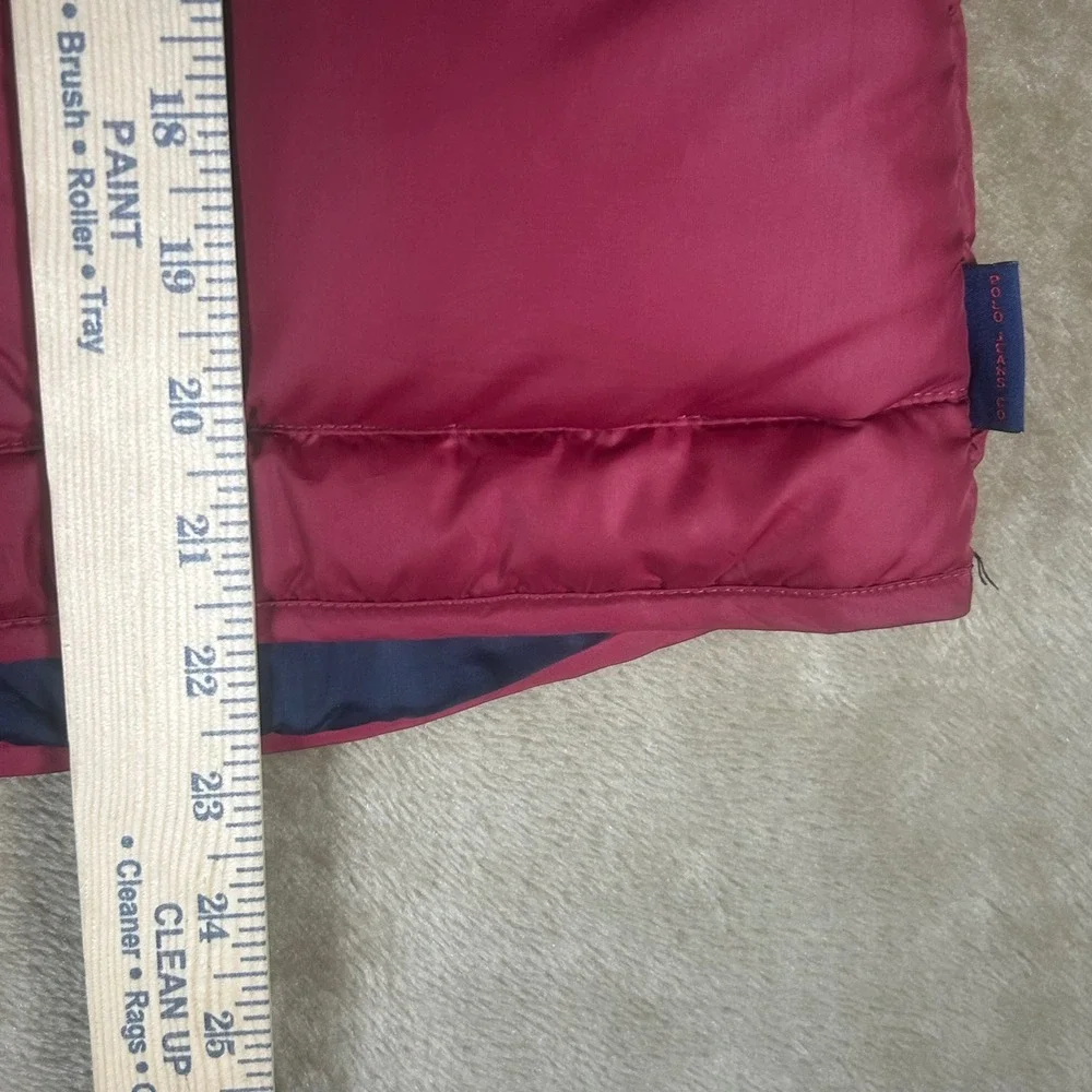 Vintage Polo Jeans Co Ralph Lauren Womens Small Burgundy Red Quilted Puffer Vest